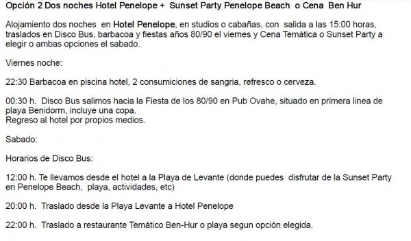 Packs Benidorm